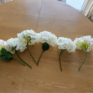 Handmade Hand Painted White Floral Arrangement Faux Hydrangeas Diane Jam…